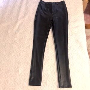 NEW Akira polyester (leather look) black pants Size 7M